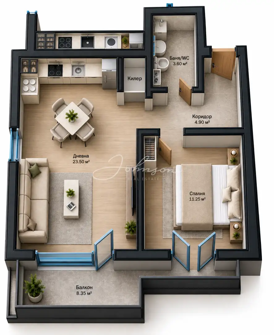 One-bedroom apartment with panorama 5